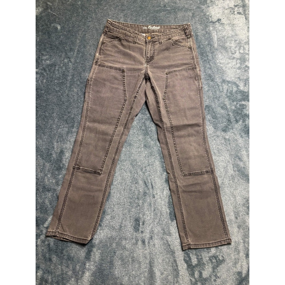 Carhartt Slim Straight Work Pants Grey Double Front Canvas 30x28 100723 029